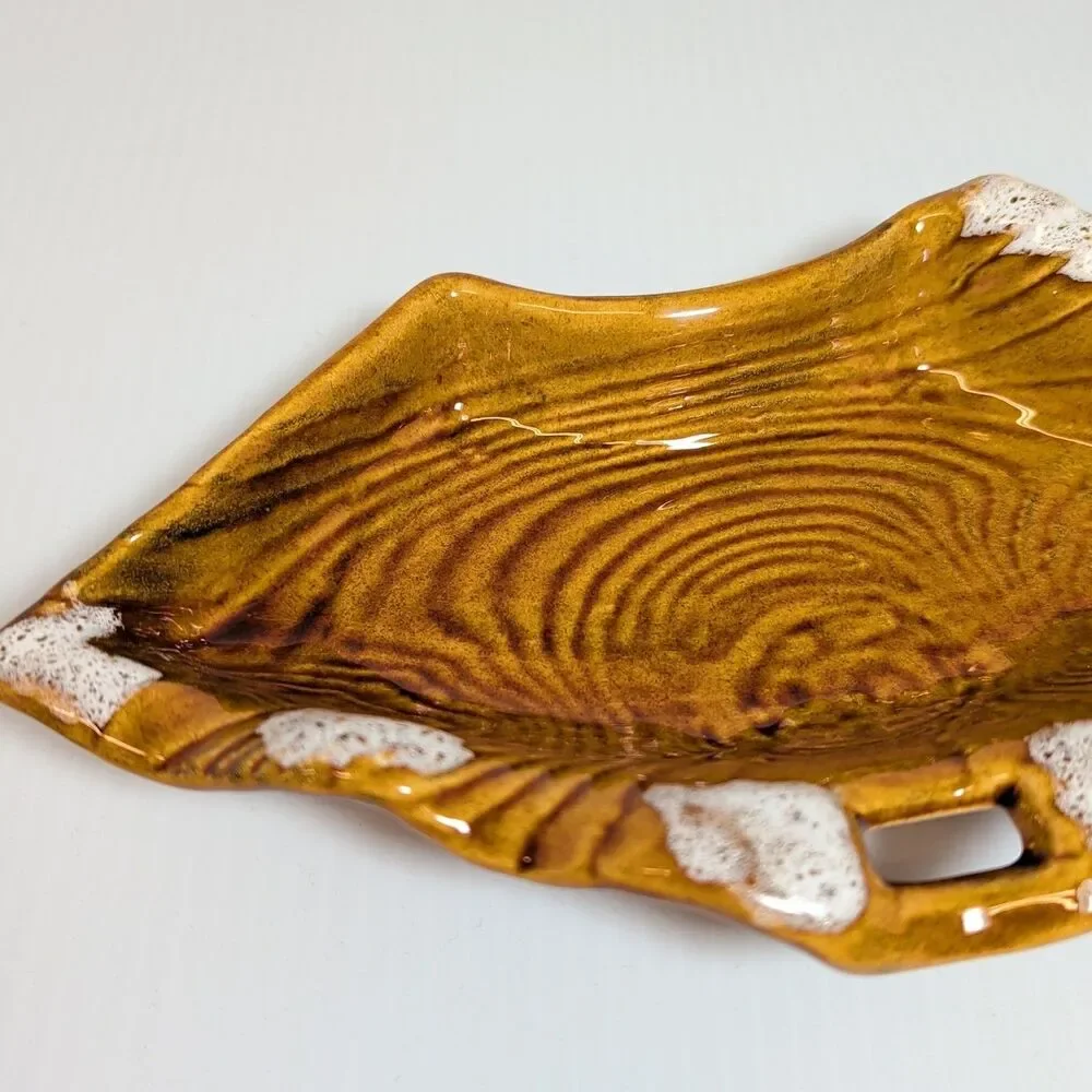 MCM California Pottery Chip Dish Faux Bois B412 - Excellent Condition